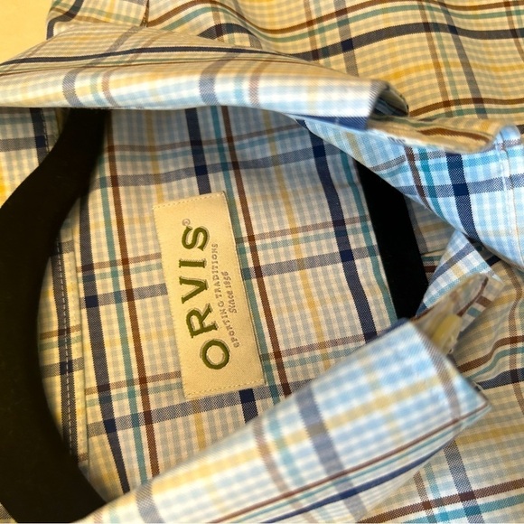 ORVIS Sporting Traditions plaid short sleeve button down collar shirt Sz-M B15 - Picture 4 of 10